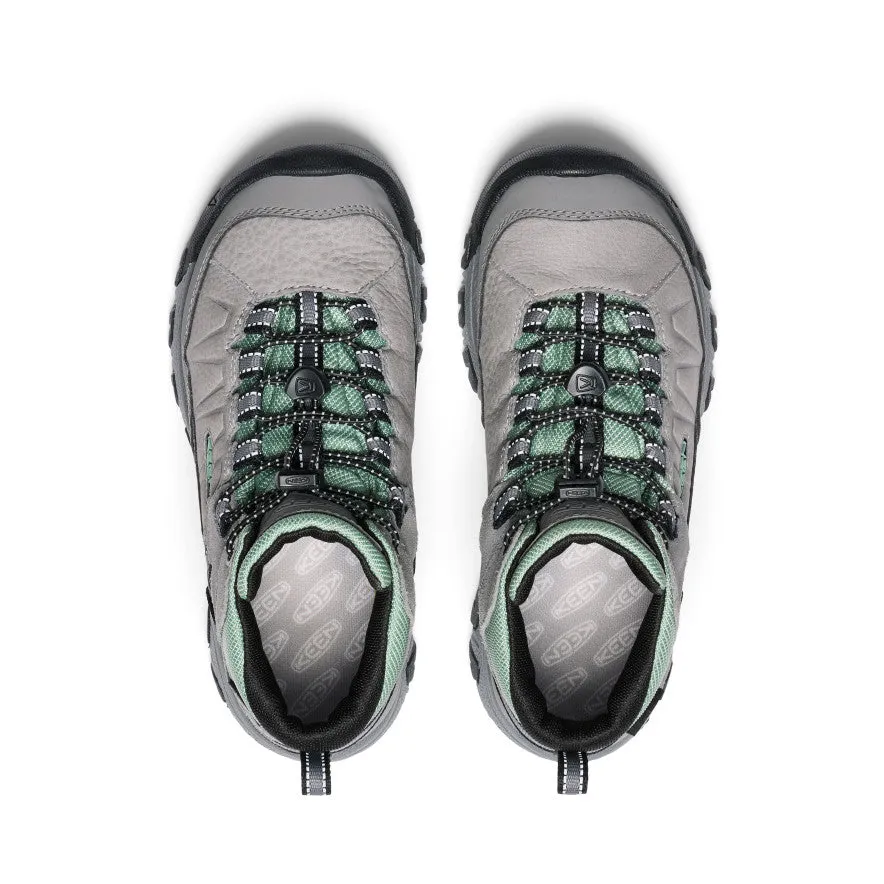 Keen Big Kids' Targhee IV Waterproof Hiking Boot  |  Alloy/Granite Green