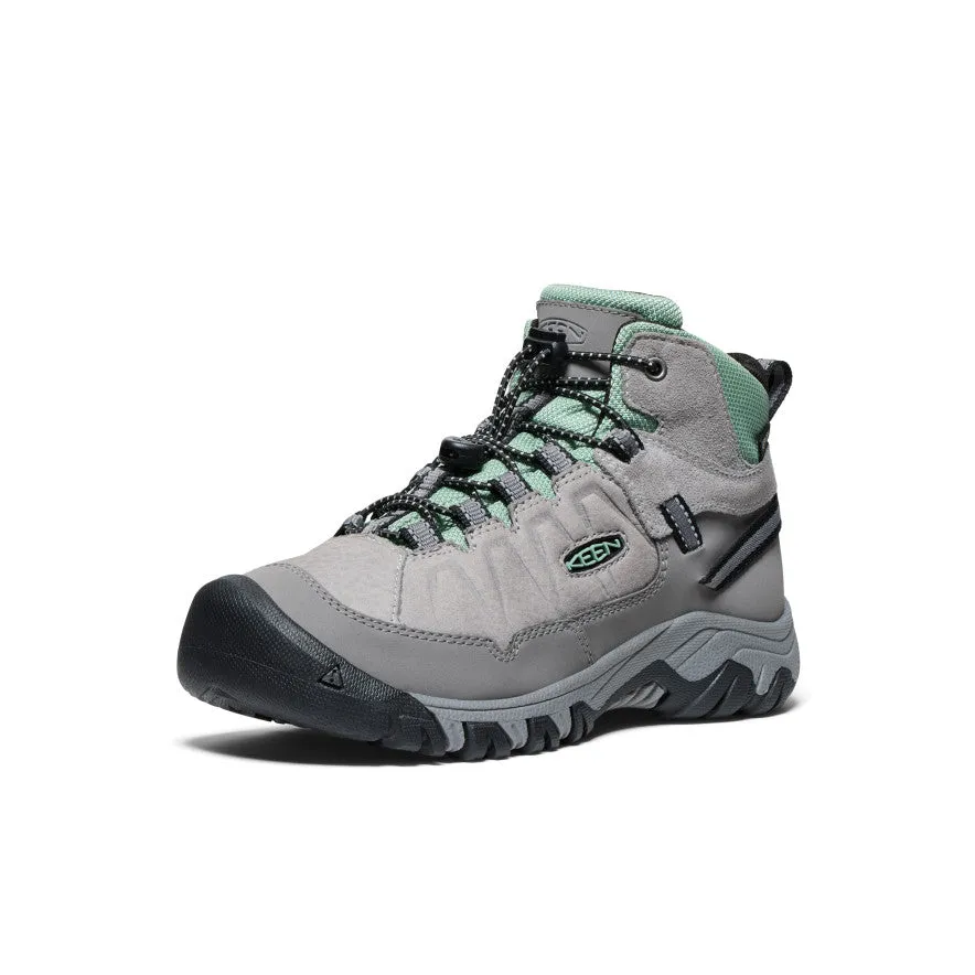 Keen Big Kids' Targhee IV Waterproof Hiking Boot  |  Alloy/Granite Green