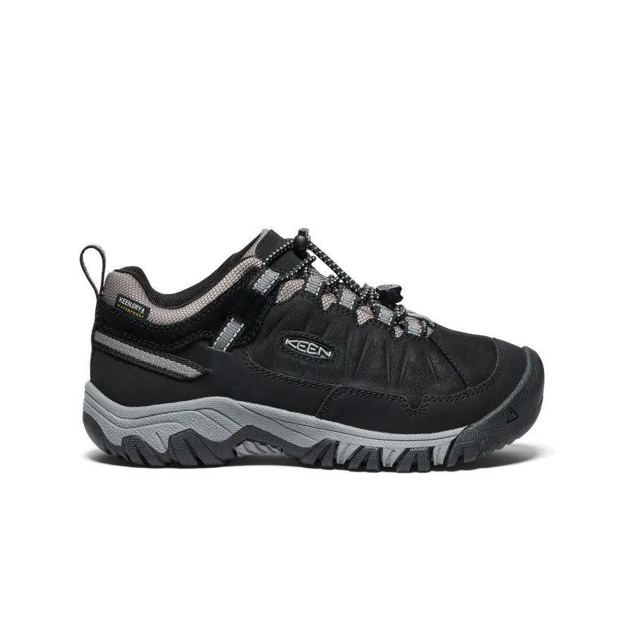 Keen Big Kids' Targhee IV Waterproof Hiking Shoe  |  Black/Steel Grey