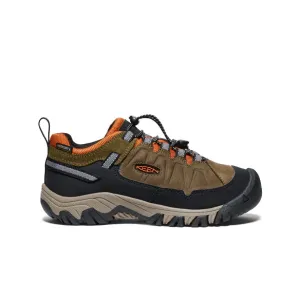 Keen Big Kids' Targhee IV Waterproof Hiking Shoe  |  Dark Olive/Gold Flame