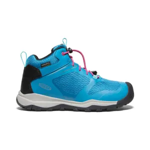 Keen Big Kids' Wanduro Waterproof Boot  |  Fjord Blue/Fuchsia Purple