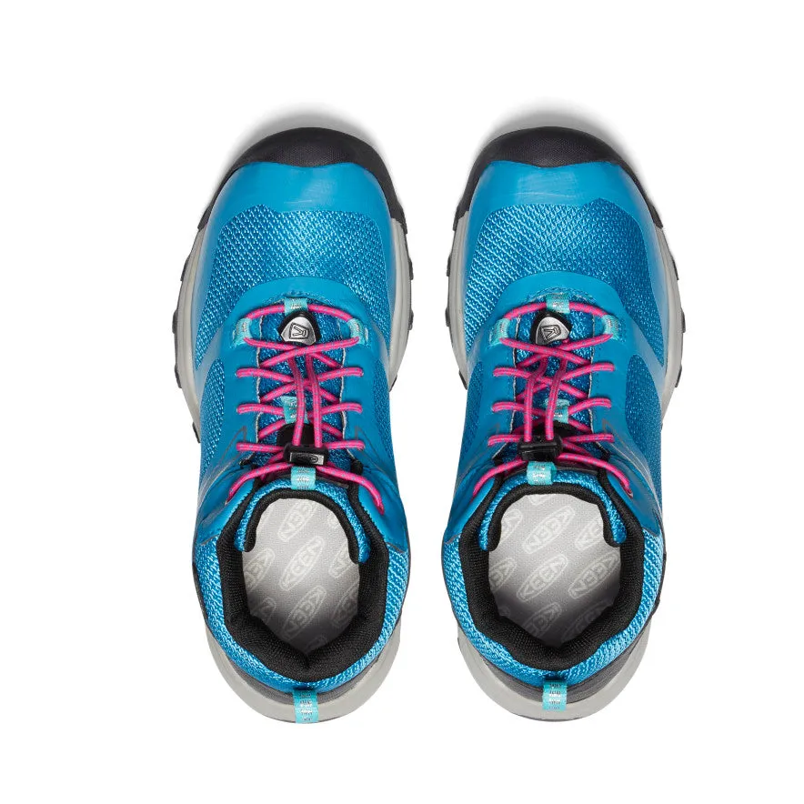 Keen Big Kids' Wanduro Waterproof Boot  |  Fjord Blue/Fuchsia Purple