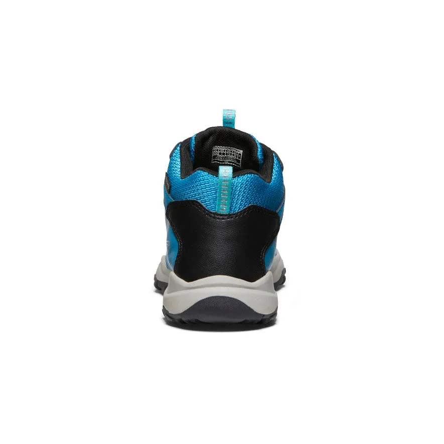 Keen Big Kids' Wanduro Waterproof Boot  |  Fjord Blue/Fuchsia Purple