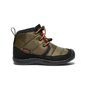 Keen Little Kids' Howser II Waterproof Chukka  |  Dark Olive/Gold Flame