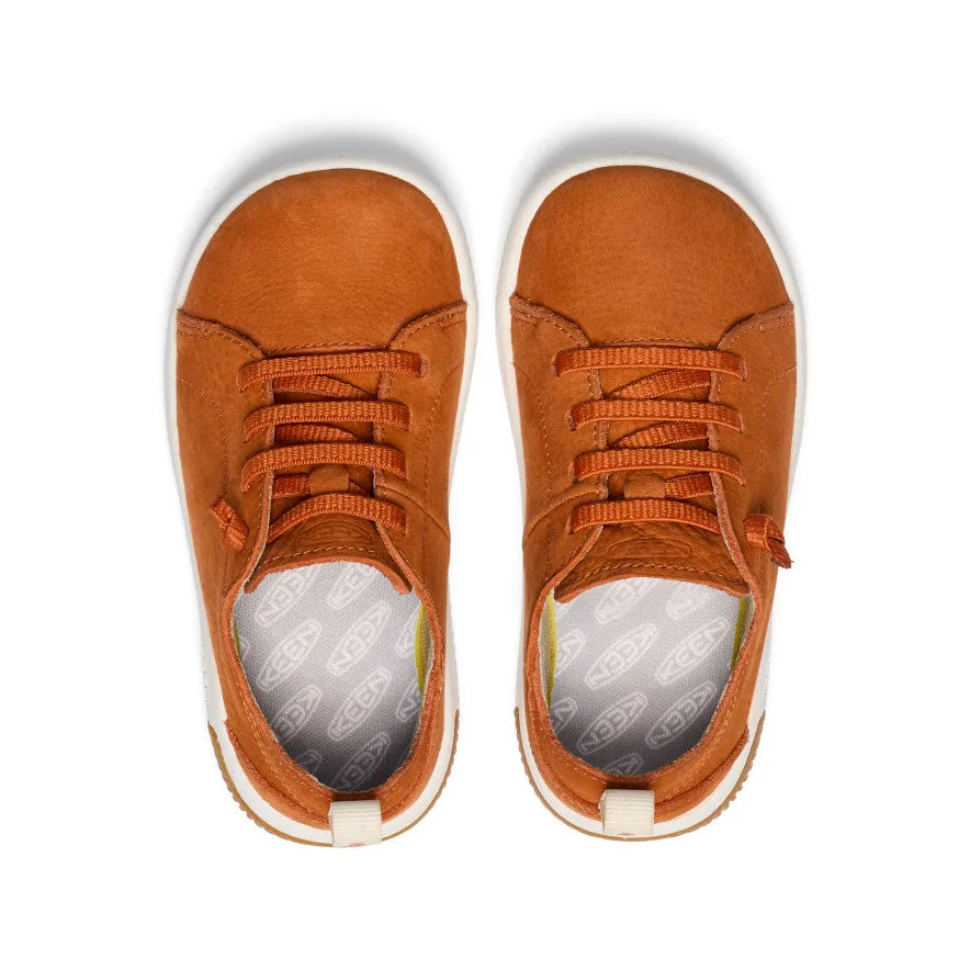 Keen Little Kids' KNX Leather Sneaker  |  Gold Flame/Star White