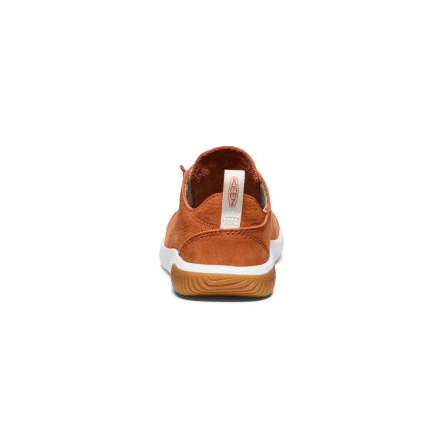 Keen Little Kids' KNX Leather Sneaker  |  Gold Flame/Star White