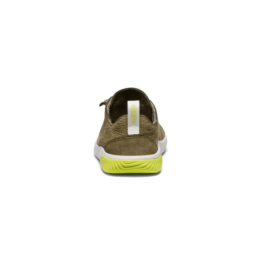 Keen Little Kids' KNX Leather Sneaker  |  Martini Olive/Evening Primrose
