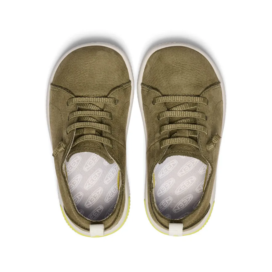 Keen Little Kids' KNX Leather Sneaker  |  Martini Olive/Evening Primrose
