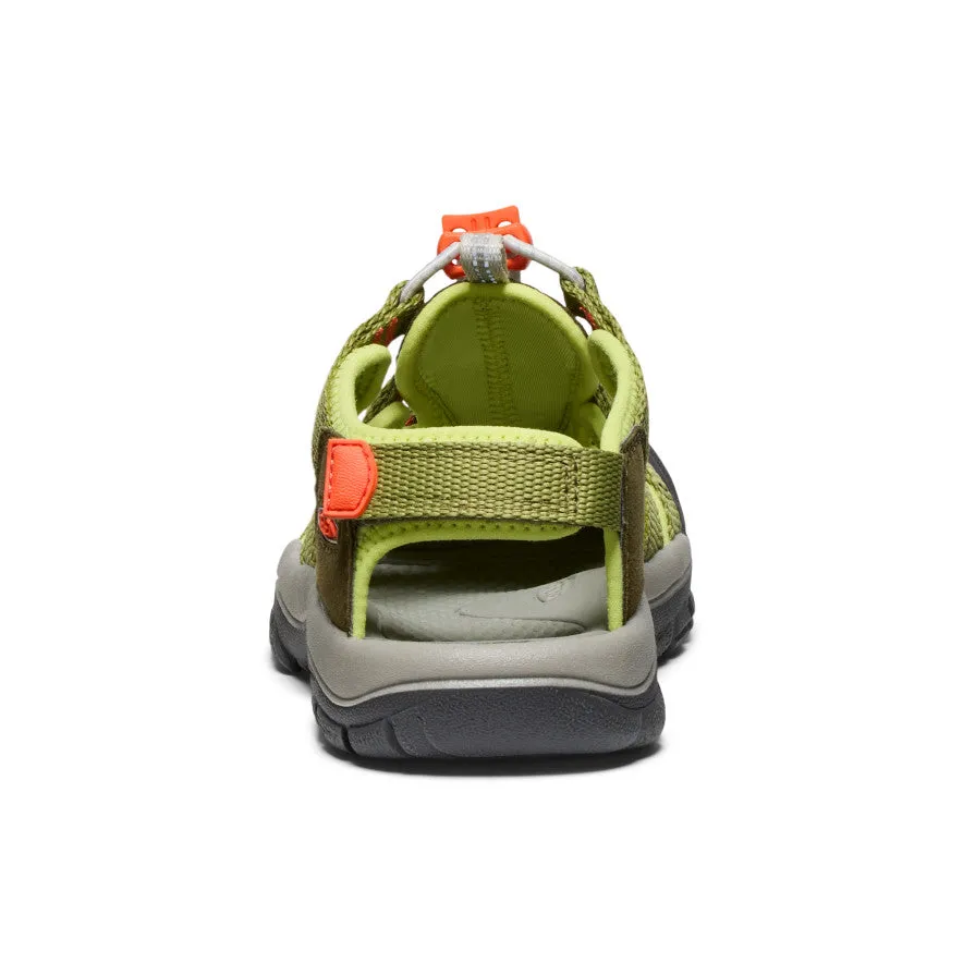 Keen Little Kids' Newport Boundless Sandal  |  Dark Olive/Scarlet Ibis