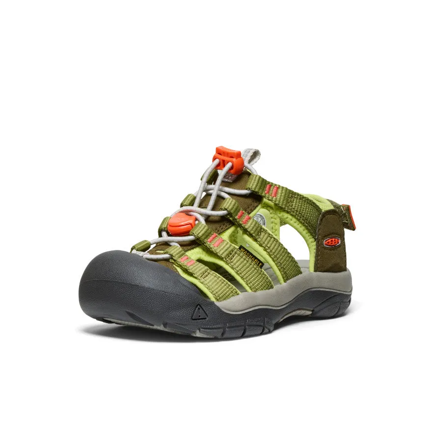 Keen Little Kids' Newport Boundless Sandal  |  Dark Olive/Scarlet Ibis