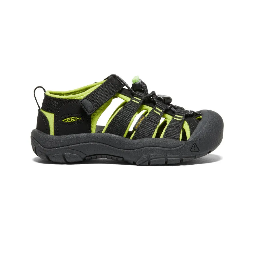 Keen Little Kids' Newport H2  |  Black/Lime Green