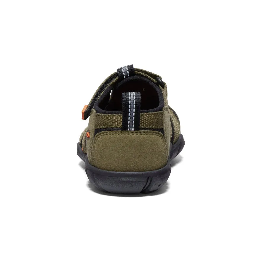 Keen Little Kids' Seacamp II CNX  |  Dark Olive/Gold Flame