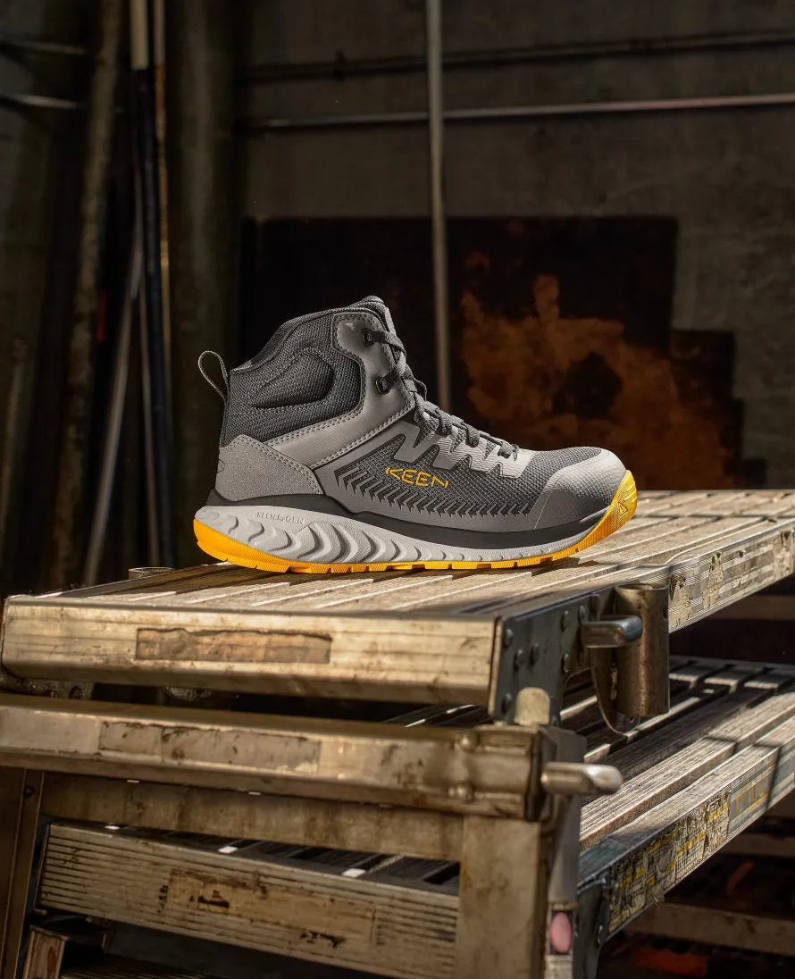 Keen Men's Arvada Mid Work Sneaker (Carbon Toe)  |  Black/Keen Yellow