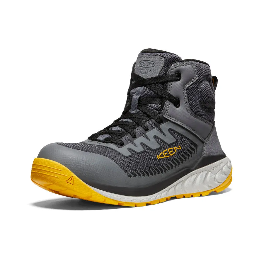 Keen Men's Arvada Mid Work Sneaker (Carbon Toe)  |  Black/Keen Yellow