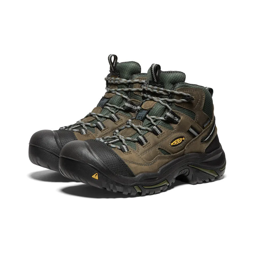 Keen Men's Braddock Waterproof Mid (Steel Toe)  |  Gargoyle/Forest  Night