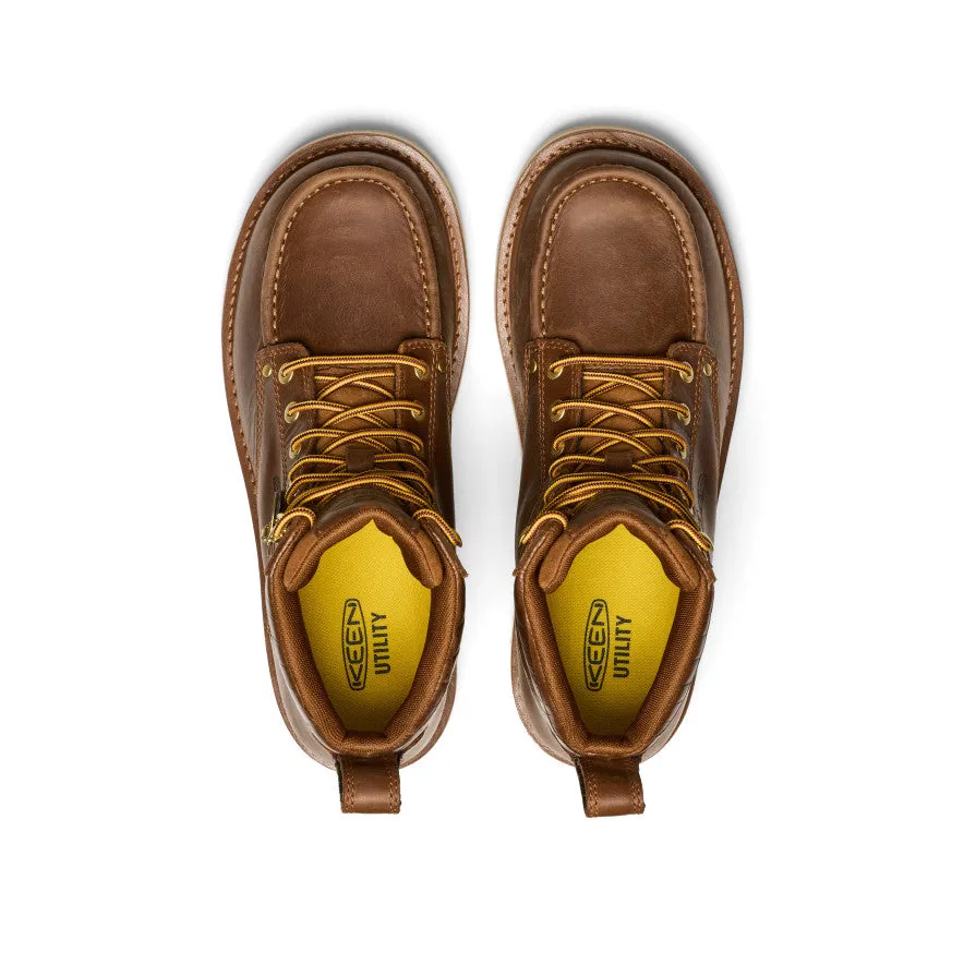 Keen Men's Cincinnati 6" Boot (Soft Toe) x Noon Goons   |  Leather Brown/Off White