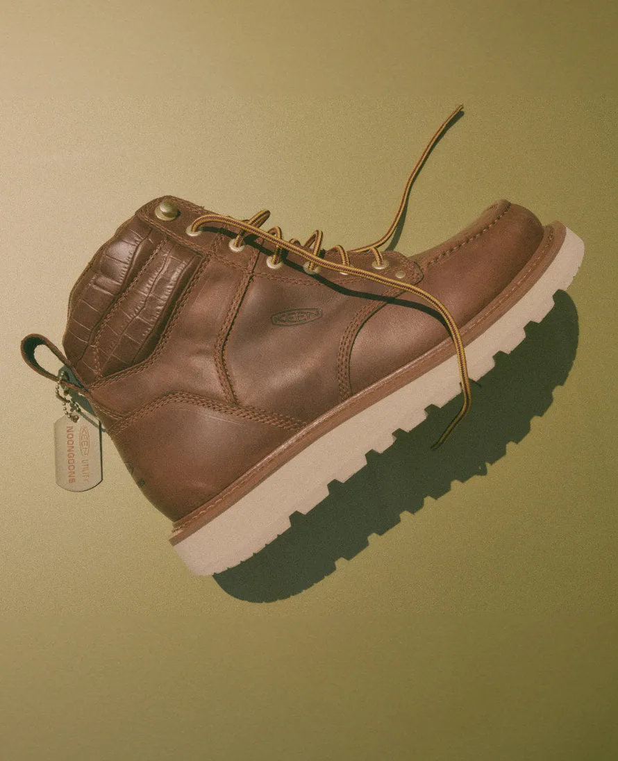 Keen Men's Cincinnati 6" Boot (Soft Toe) x Noon Goons   |  Leather Brown/Off White