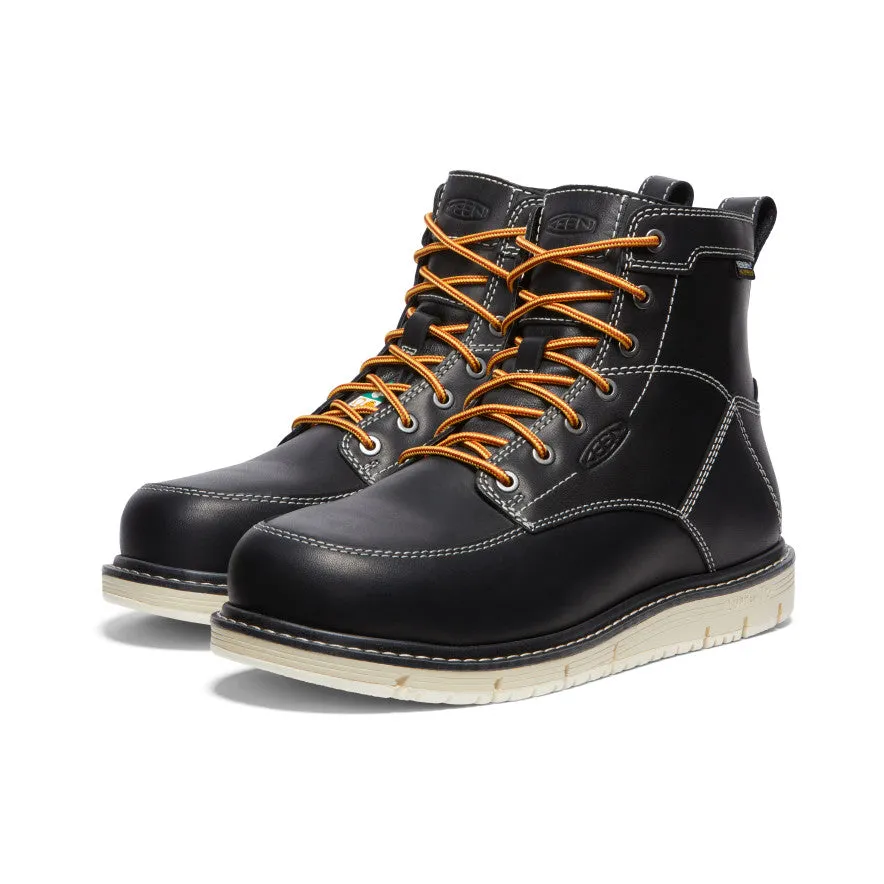 Keen Men's CSA San Jose 6" Waterproof Boot (Aluminum Toe)  |  Black/Off White