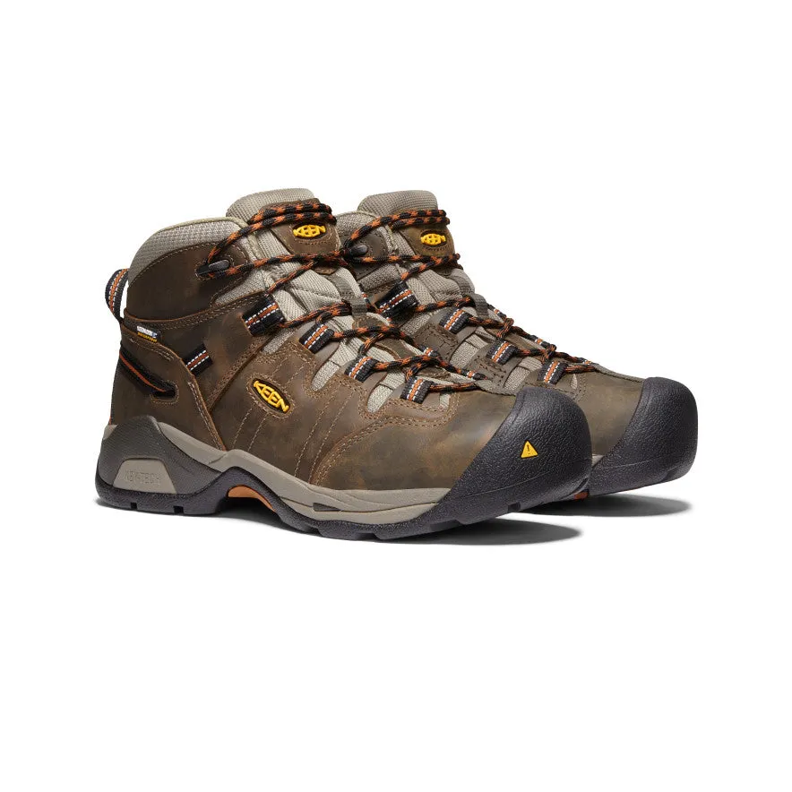 Keen Men's Detroit XT Waterproof Boot (Soft Toe)  |  Black Olive/Leather Brown