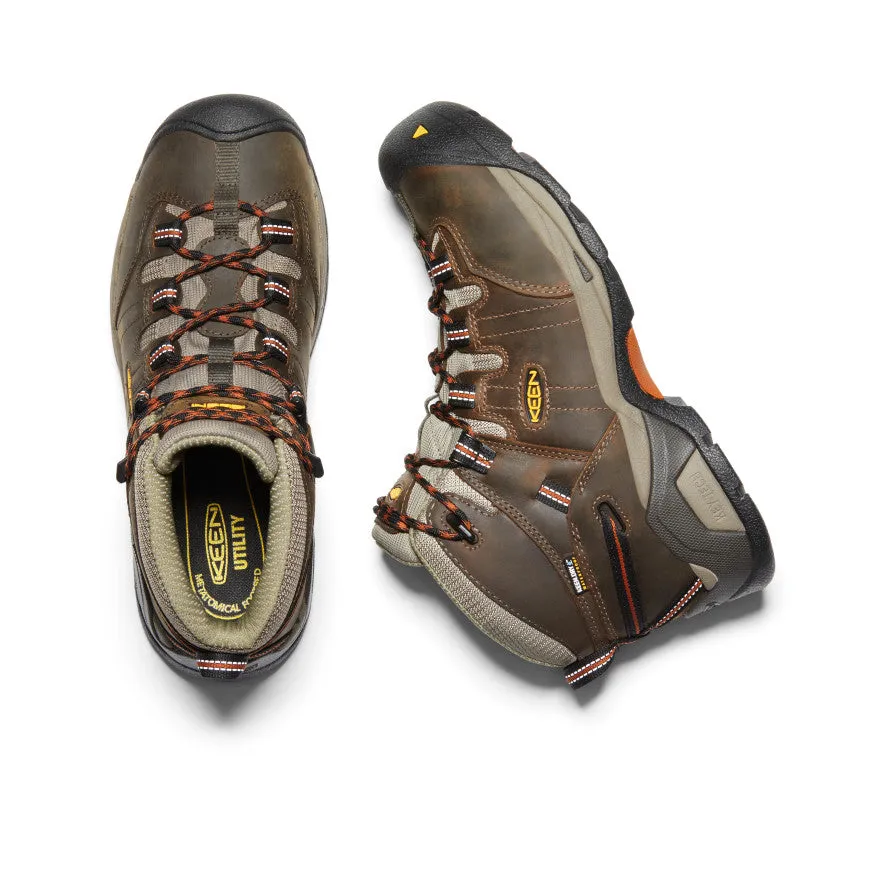 Keen Men's Detroit XT Waterproof Boot (Soft Toe)  |  Black Olive/Leather Brown