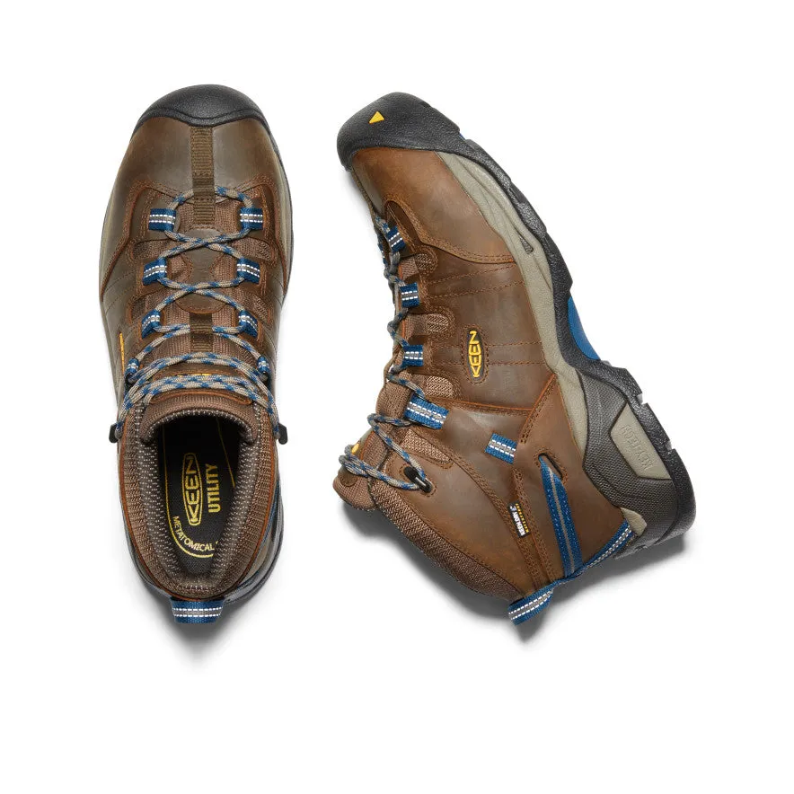 Keen Men's Detroit XT Waterproof Boot (Steel Toe)  |  Cascade Brown/Orion Blue