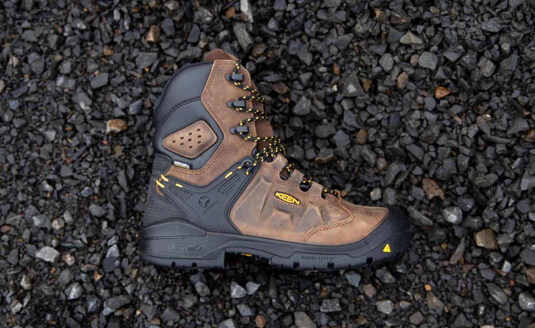 Keen Men's Dover 8" Waterproof Boot (Carbon Toe)  |  Dark Earth/Black