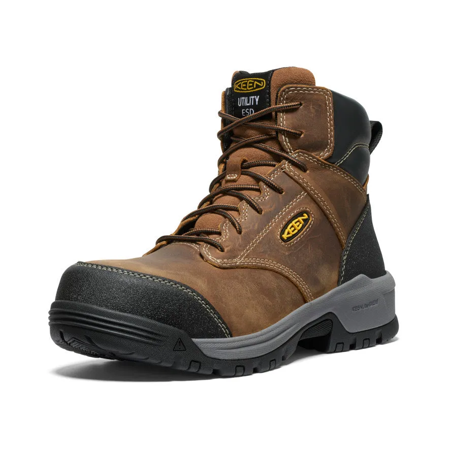 Keen Men's Evanston 6" ESD Boot (Carbon Toe)  |  Bison/Black