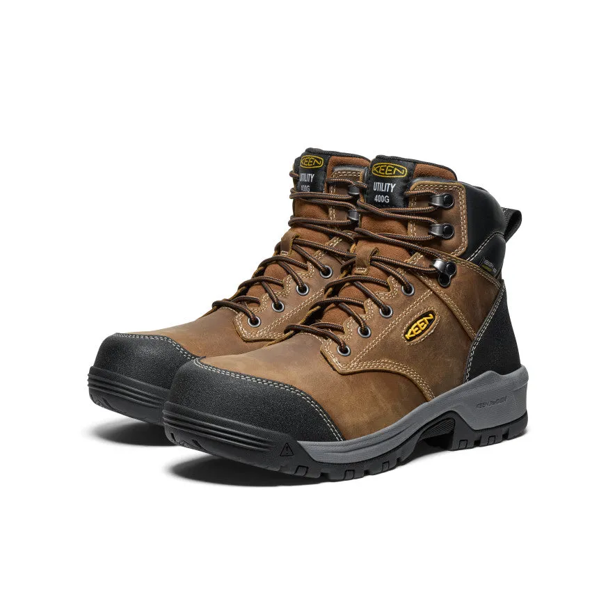 Keen Men's Evanston 6" Insulated Waterproof Boot (Carbon Toe)  |  Bison/Black