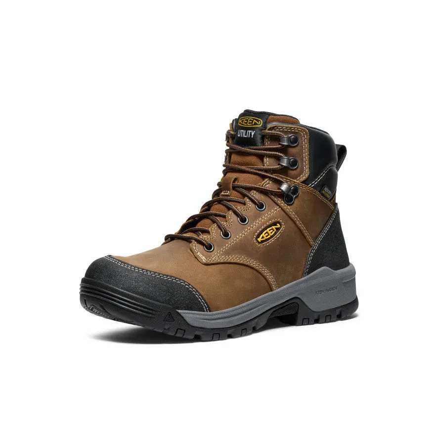 Keen Men's Evanston 6" Waterproof Boot (Soft Toe)  |  Bison/Black