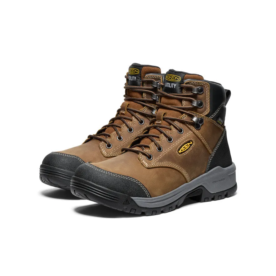 Keen Men's Evanston 6" Waterproof Boot (Soft Toe)  |  Bison/Black