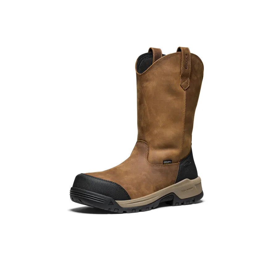 Keen Men's Evanston Pull-On Waterproof Boot (Carbon Toe)  |  Bison/Black