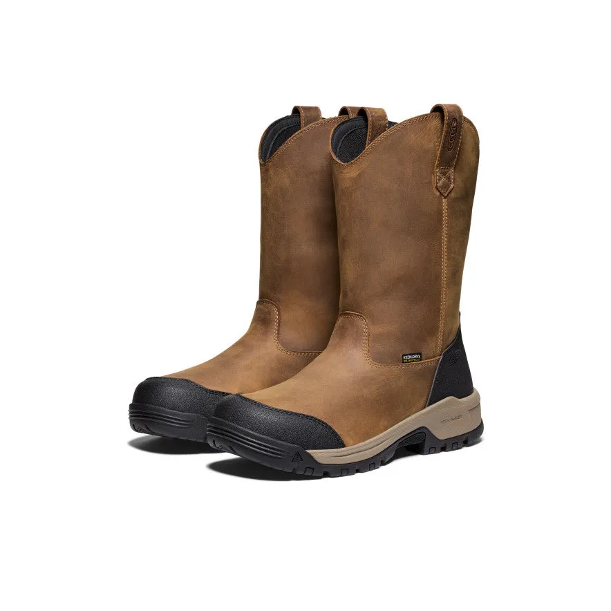 Keen Men's Evanston Pull-On Waterproof Boot (Soft Toe)  |  Bison/Black