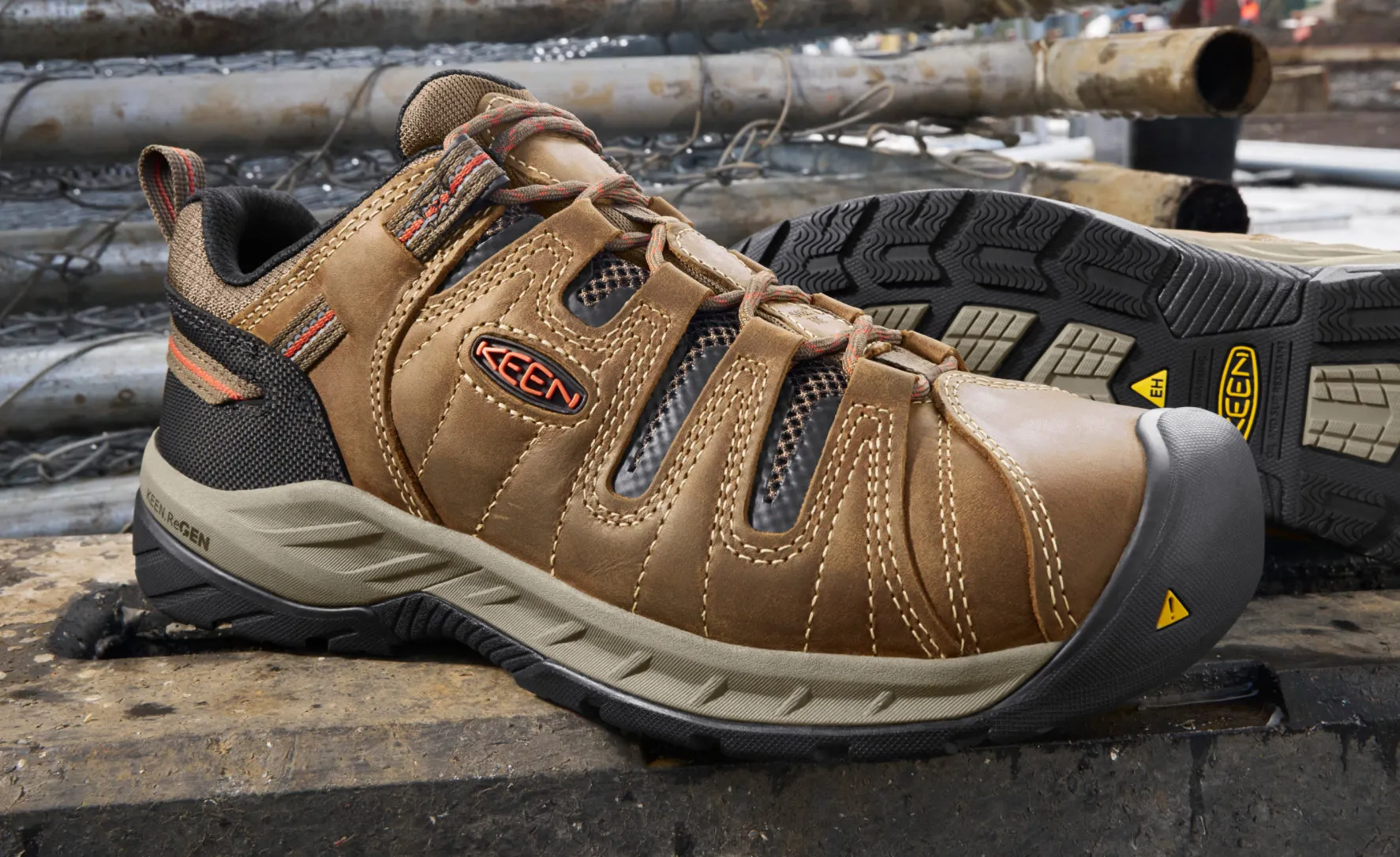 Keen Men's Flint II (Steel Toe)  |  Shitake/Rust