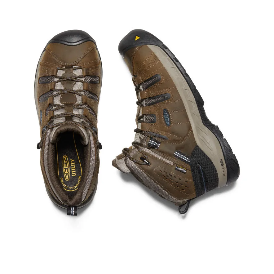 Keen Men's Flint II Waterproof Boot (Steel Toe)  |  Cascade Brown/Orion Blue