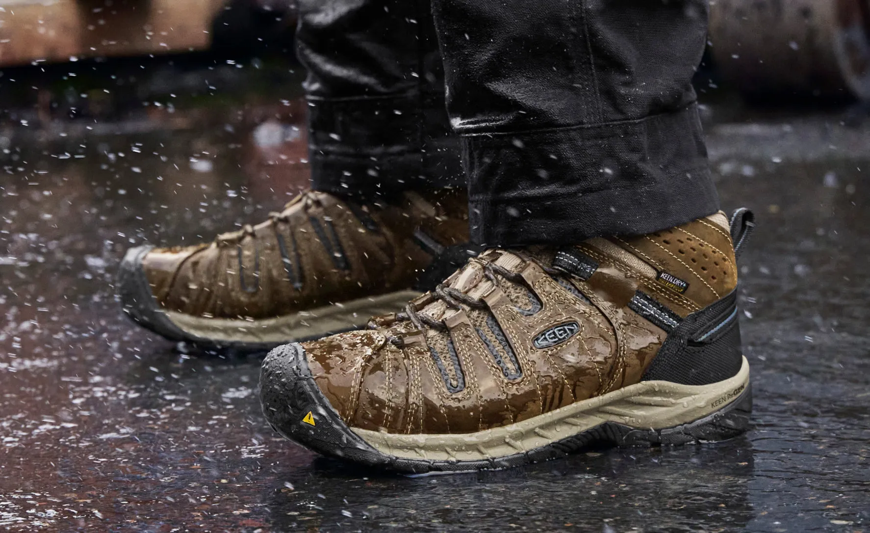 Keen Men's Flint II Waterproof Boot (Steel Toe)  |  Cascade Brown/Orion Blue