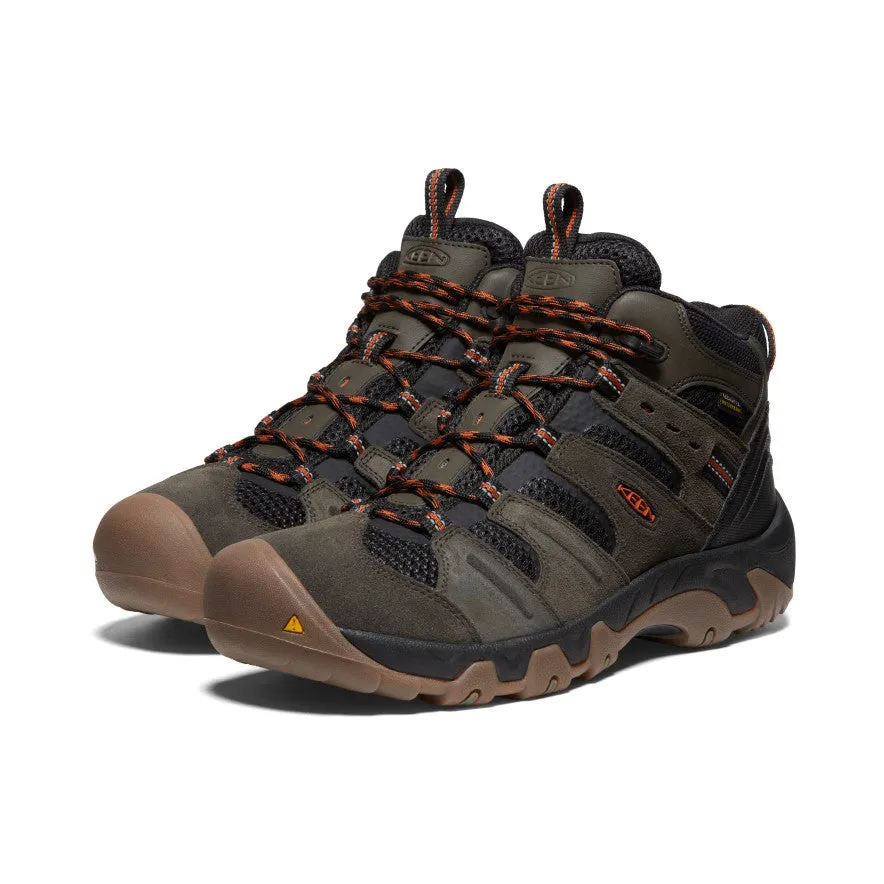 Keen Men's Headout Waterproof Hiking Boot  |  Black Olive/Fossil Orange