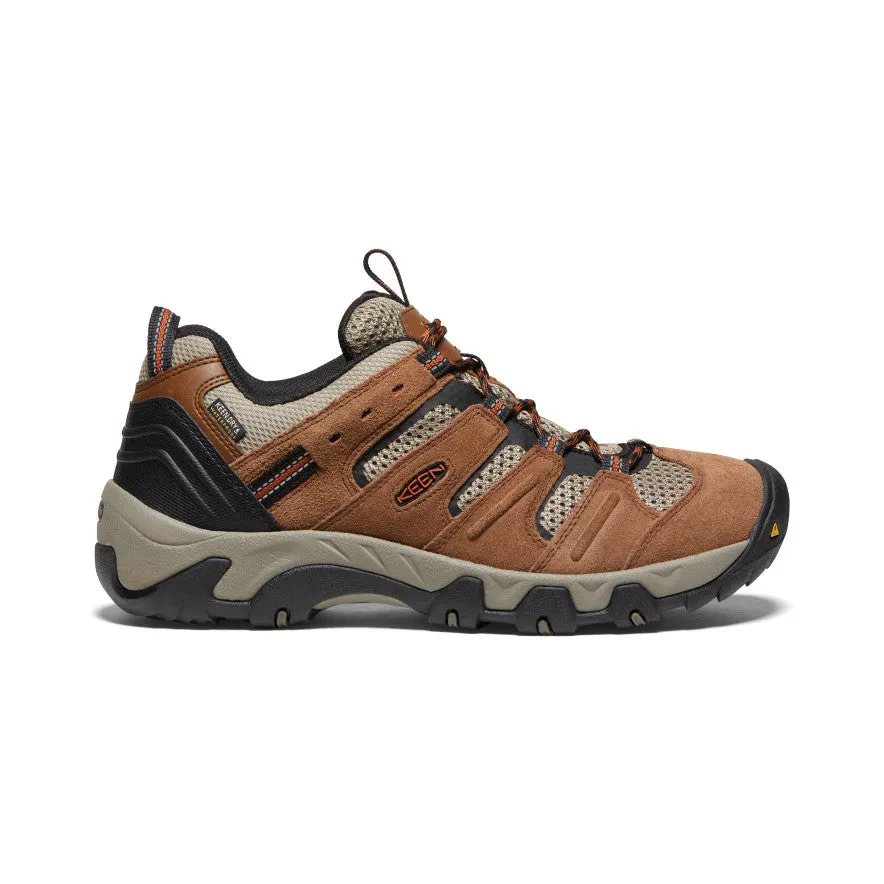 Keen Men's Headout Waterproof Hiking Shoe  |  Bison/Fossil Orange