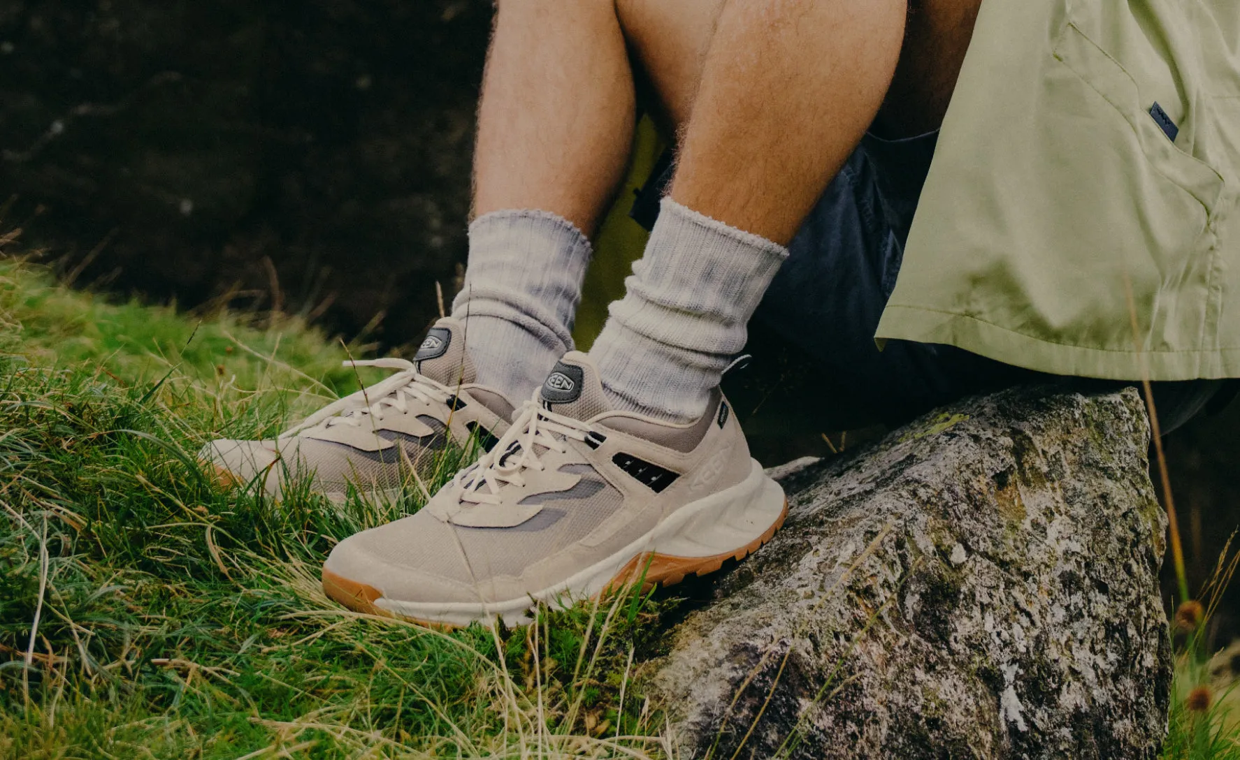 Keen Men's Hightrail Waterproof Wide Hiking Shoe  |  Brindle/Birch