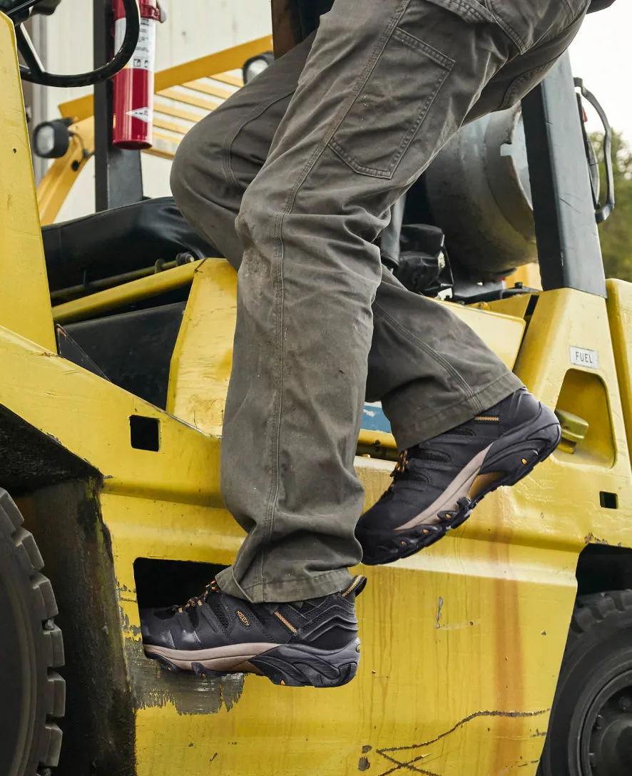 Keen Men's Lansing Mid Waterproof (Steel Toe)  |  Cascade Brown/Brindle
