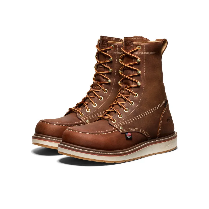 Keen Men's Liberty 8" Waterproof Boot (Soft Toe)  |  Leather Brown/Gum