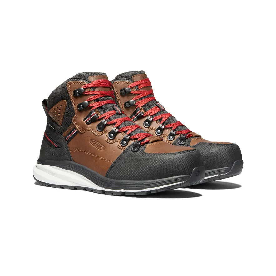 Keen Men's Red Hook Waterproof Boot (Carbon Toe)  |  Tobacco/Black