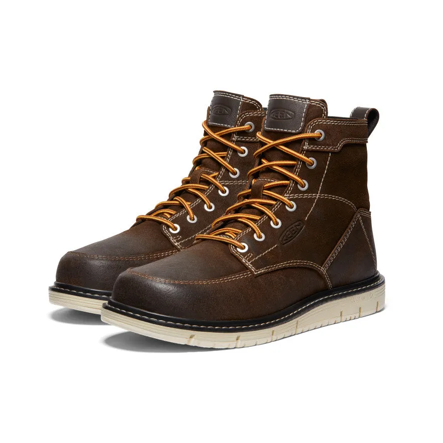Keen Men's San Jose 6" Boot (Soft Toe)  |  Coffee Bean/Star White
