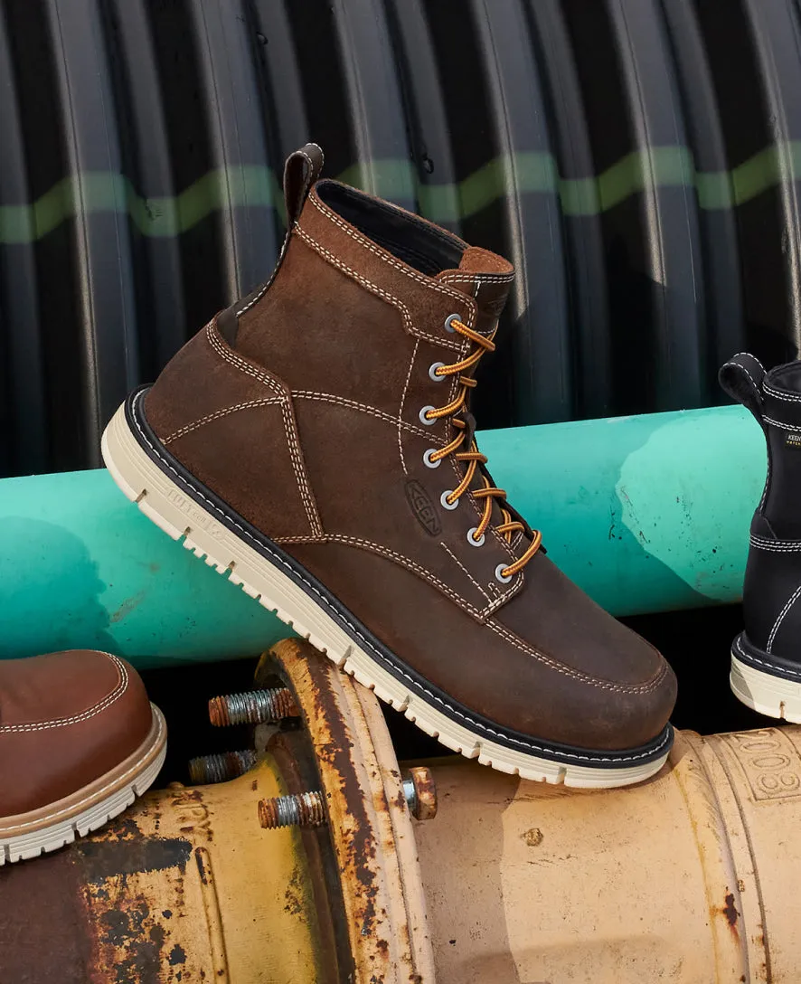 Keen Men's San Jose 6" Boot (Soft Toe)  |  Coffee Bean/Star White