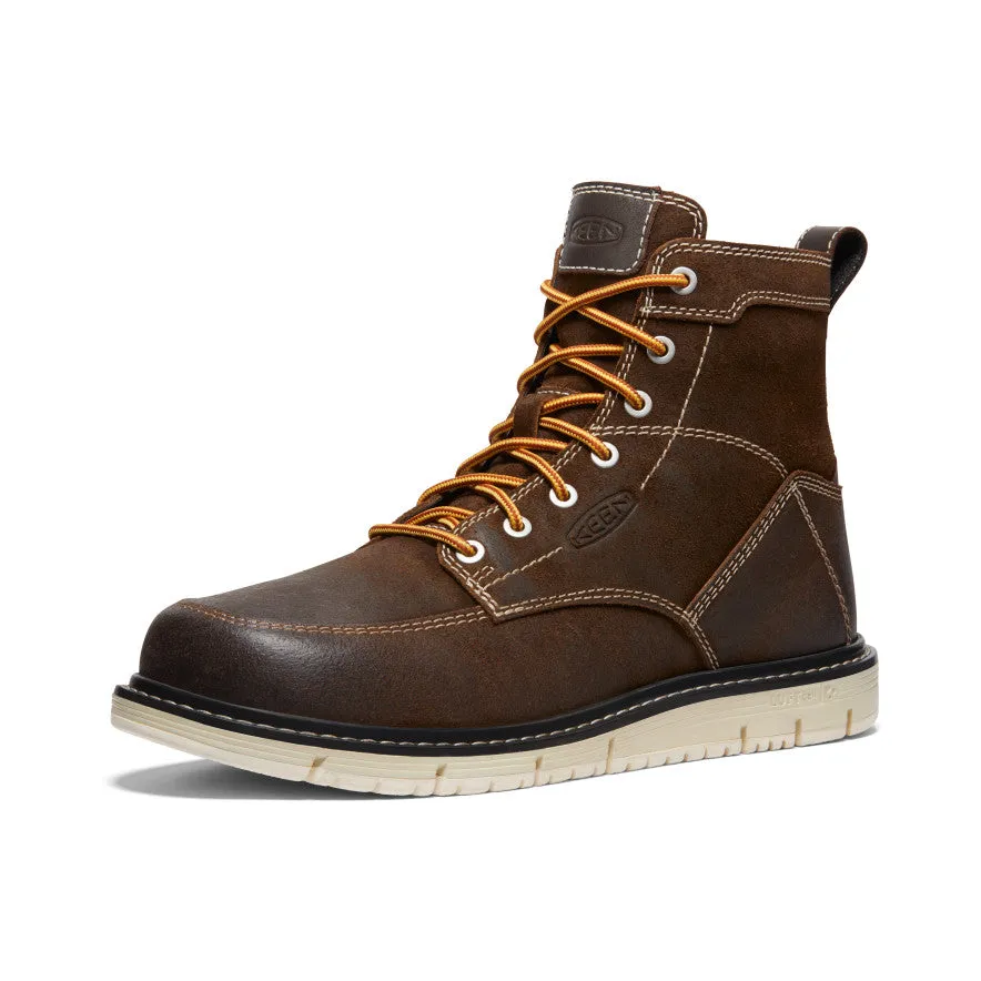 Keen Men's San Jose 6" Boot (Soft Toe)  |  Coffee Bean/Star White
