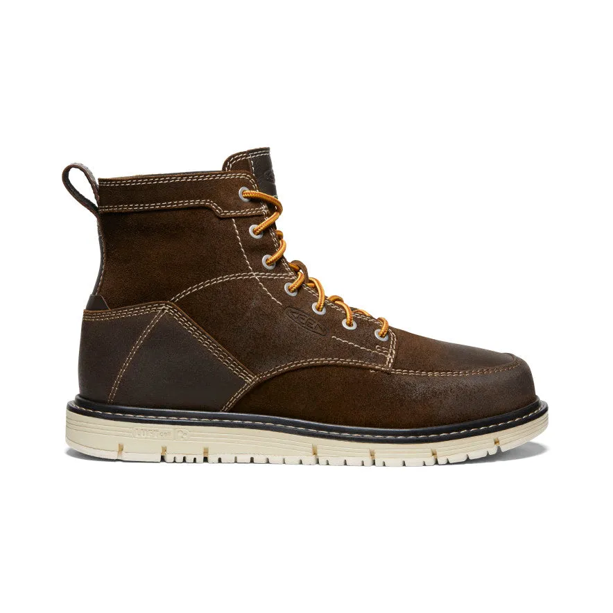 Keen Men's San Jose 6" Boot (Soft Toe)  |  Coffee Bean/Star White