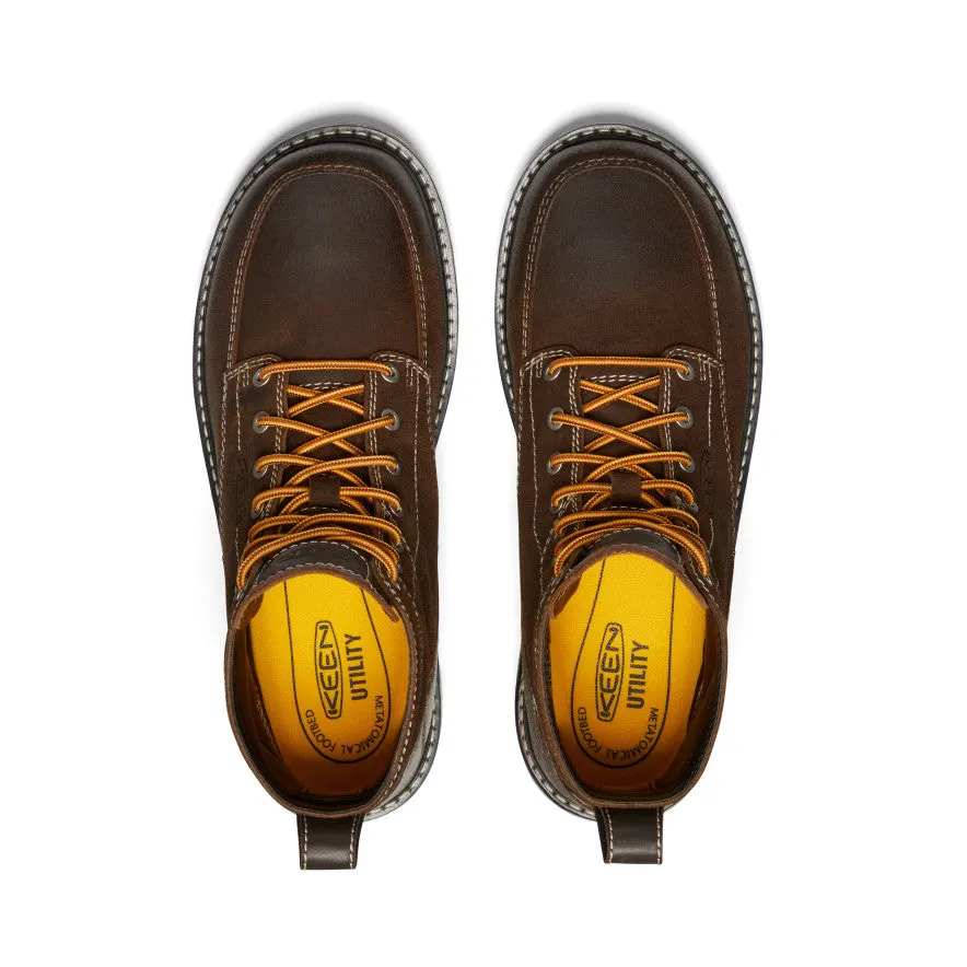 Keen Men's San Jose 6" Boot (Soft Toe)  |  Coffee Bean/Star White