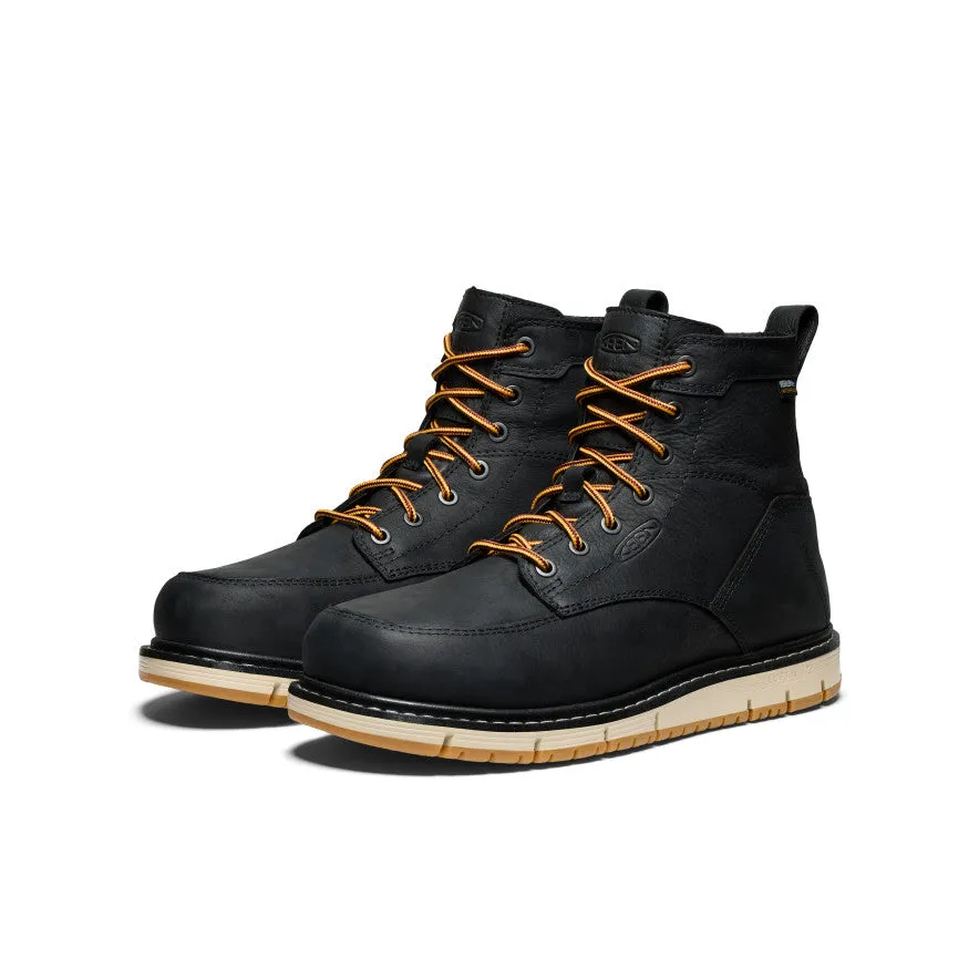 Keen Men's San Jose 6" Waterproof Boot (Aluminum Toe)  |  Black/Gum