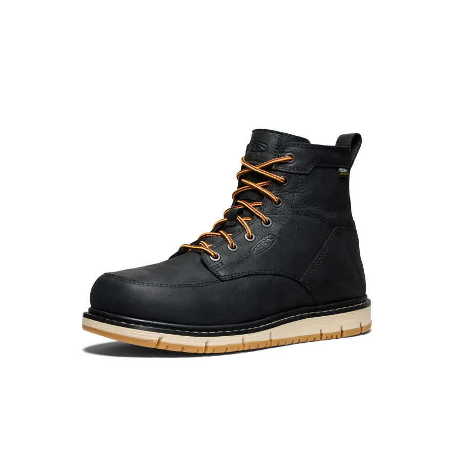 Keen Men's San Jose 6" Waterproof Boot (Aluminum Toe)  |  Black/Gum
