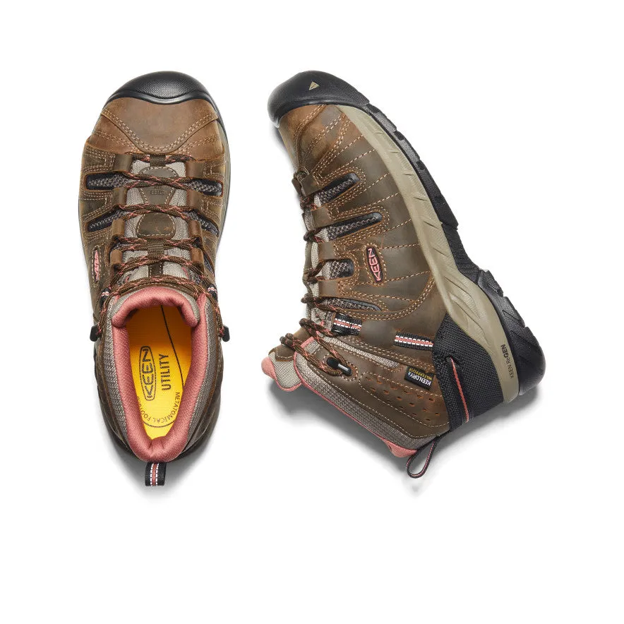 Keen Women's Flint II Waterproof Boot (Soft Toe)  |  Cascade Brown/Brick Dust