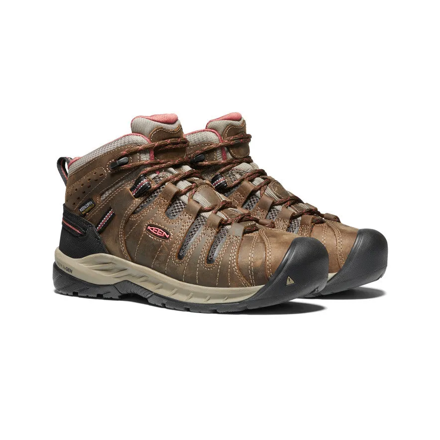 Keen Women's Flint II Waterproof Boot (Soft Toe)  |  Cascade Brown/Brick Dust
